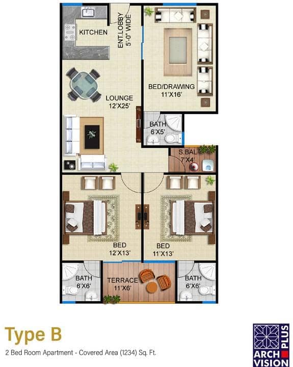 3Bed D. D Luxury Appartment on 3.5 years Installment Plan 9