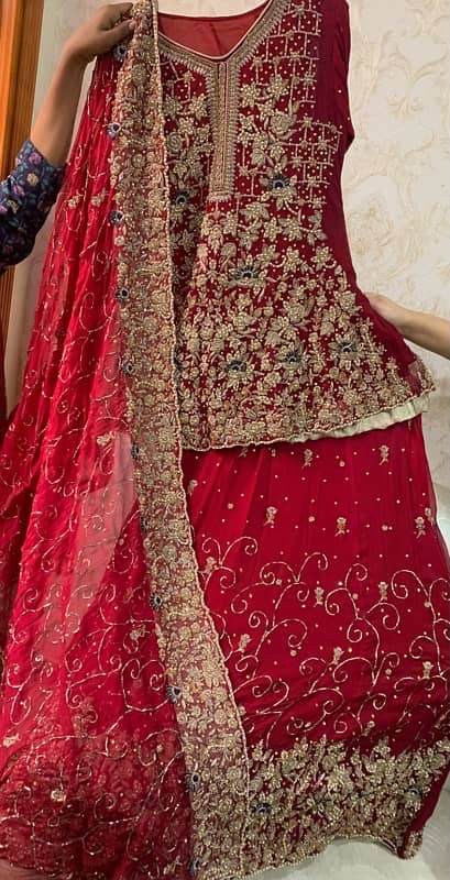 Mahroon Red Bridal dress|Red Bridal Lehenga|Formal dress|Bridal Lehnga 3