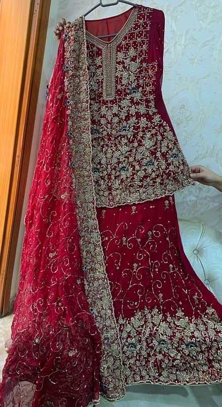 Mahroon Red Bridal dress|Red Bridal Lehenga|Formal dress|Bridal Lehnga 5