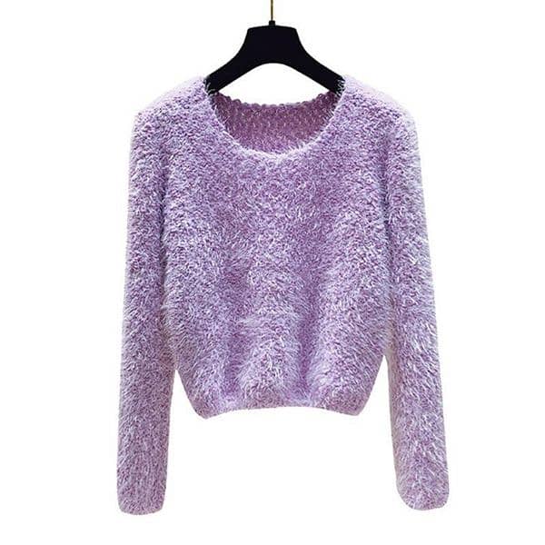 *1 PCs round neck plain knitted sweater* 1