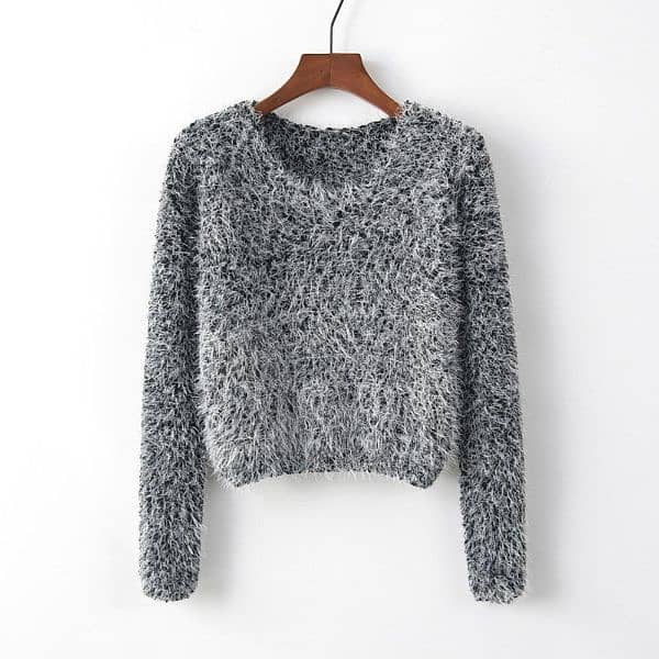 *1 PCs round neck plain knitted sweater* 2