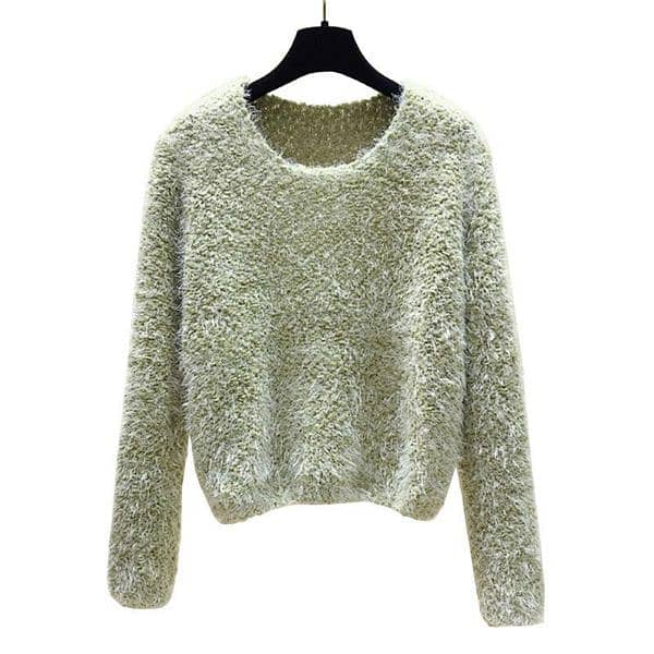 *1 PCs round neck plain knitted sweater* 3