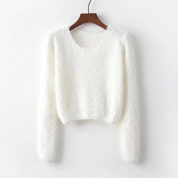 *1 PCs round neck plain knitted sweater* 4