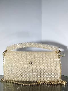 Handmade Crystal Beads Bags in Skin Color