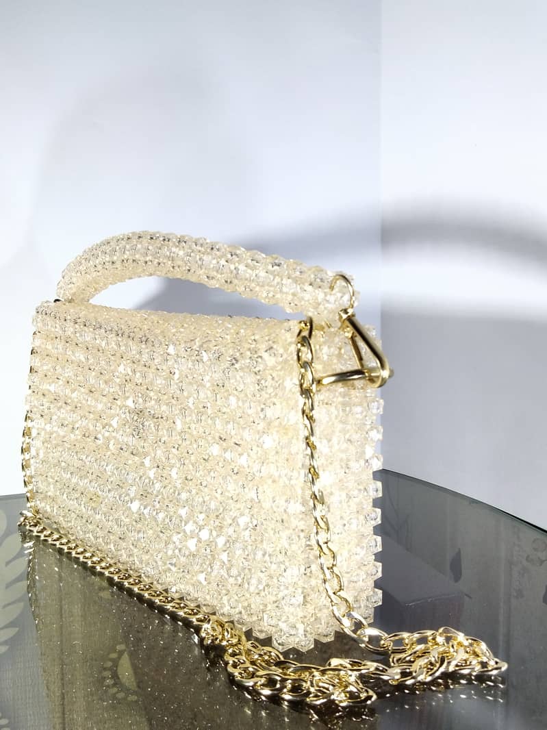 Handmade Crystal Beads Bags in Skin Color 1