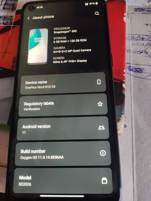 ONEPLUS Nord N10 5G  6 ,128 gb 9.5/10 condition 0