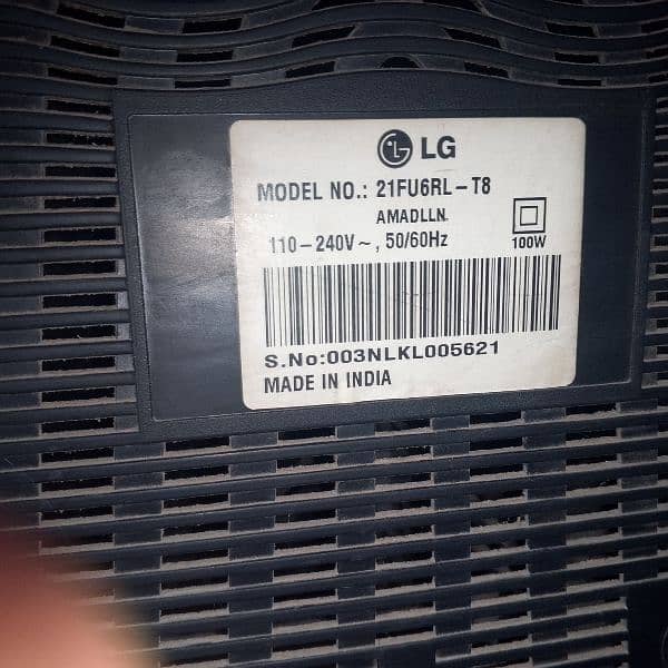 LG TV Model Number 21FU6RL-T8 1