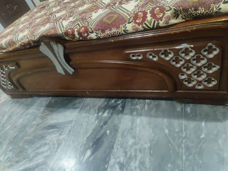 Wooden double bed used for sale with mattress 1