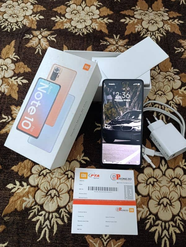 Redmi note 10 pro 8gb 128gb with box charger 3