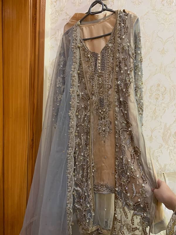 Walima lehanga| Walima Dress| Formal Dress| Grey lehanga 4