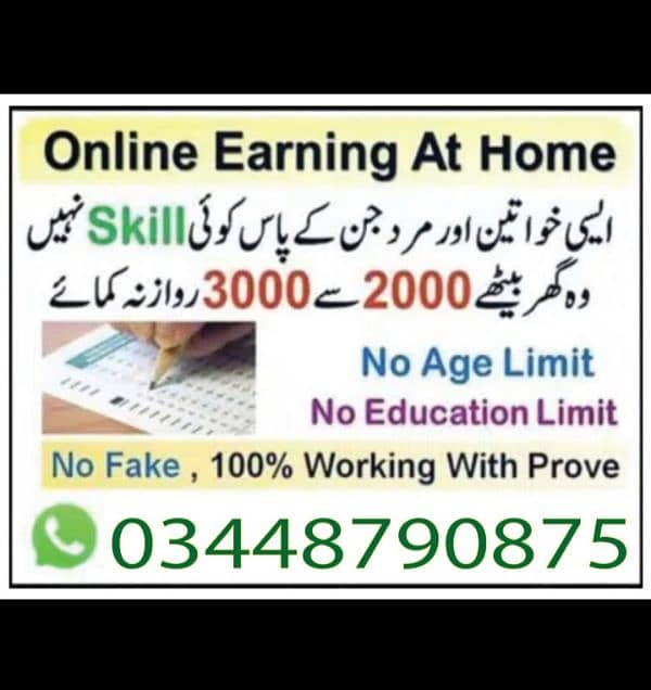 Male/FemaleOnline job available/part time/Data Entry/Typing/Assignment 3