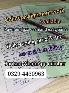 Typing And Handwritten Assignment Work Available