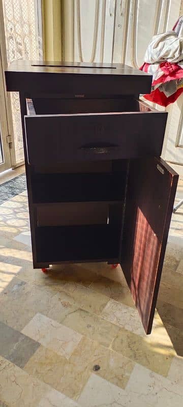 Folding Iron Stand with Storage Cabinet 1