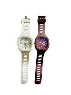 Pack of 2 men watches white and brown