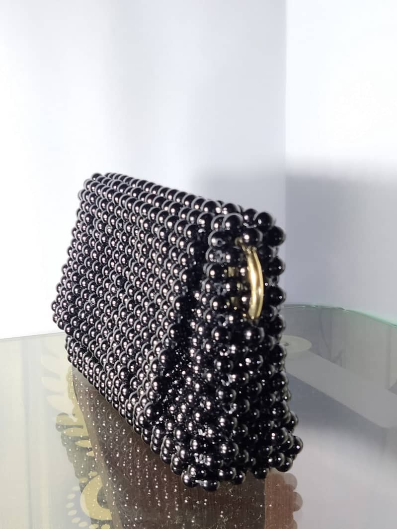 Handmade Crystal Beads Bags in Black Color 0