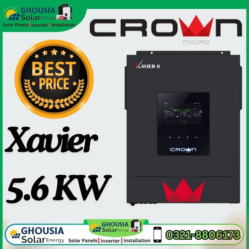 CROWN XAVIER. . 5.6kw 5600 W SOLAR INVERTER Pure Sine Wave 0