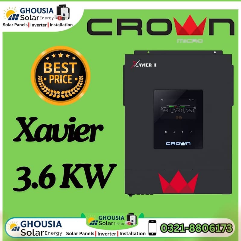 CROWN XAVIER. . 5.6kw 5600 W SOLAR INVERTER Pure Sine Wave 3