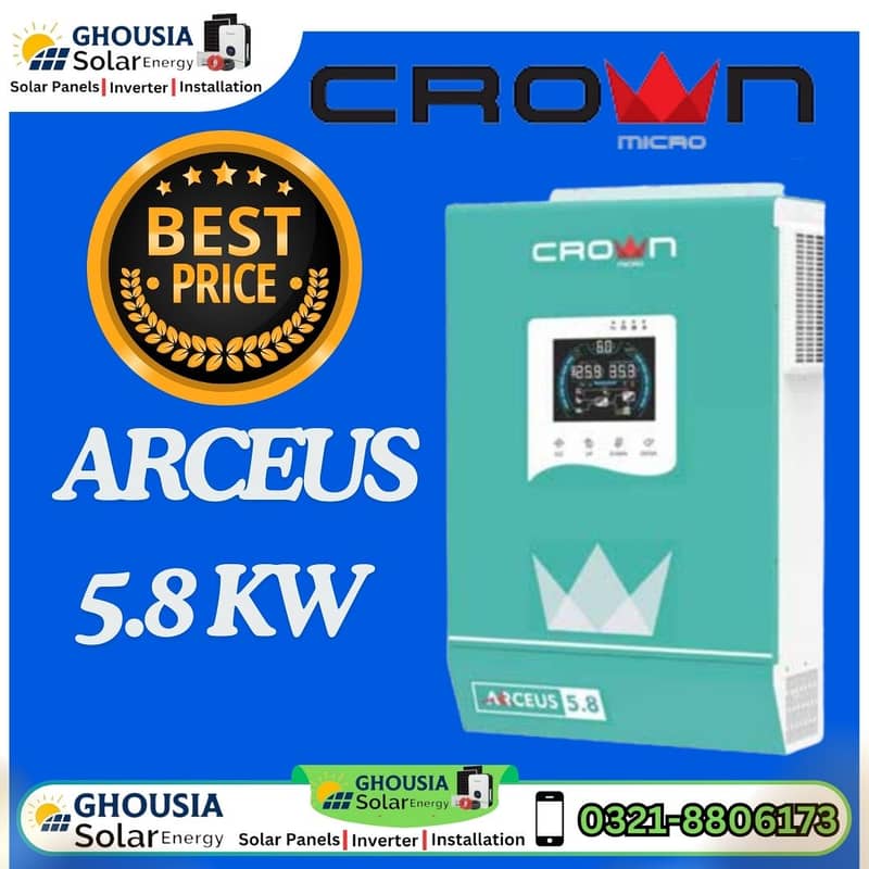 CROWN XAVIER. . 5.6kw 5600 W SOLAR INVERTER Pure Sine Wave 5