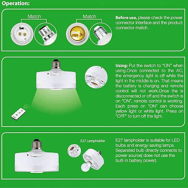 DP Rechargeable Bulb LED-7081 with Remote Control led, Emergency light 10