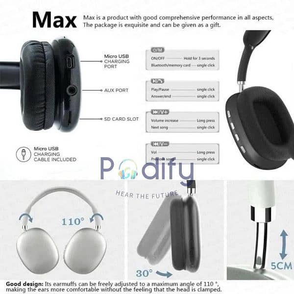 p9 pro max wireless headphones with box 0