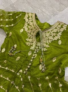 Mehndi Green organza frock