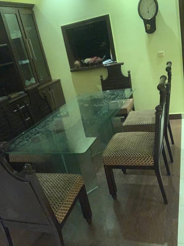 glass table and 6 chinioti chairs for sale 2