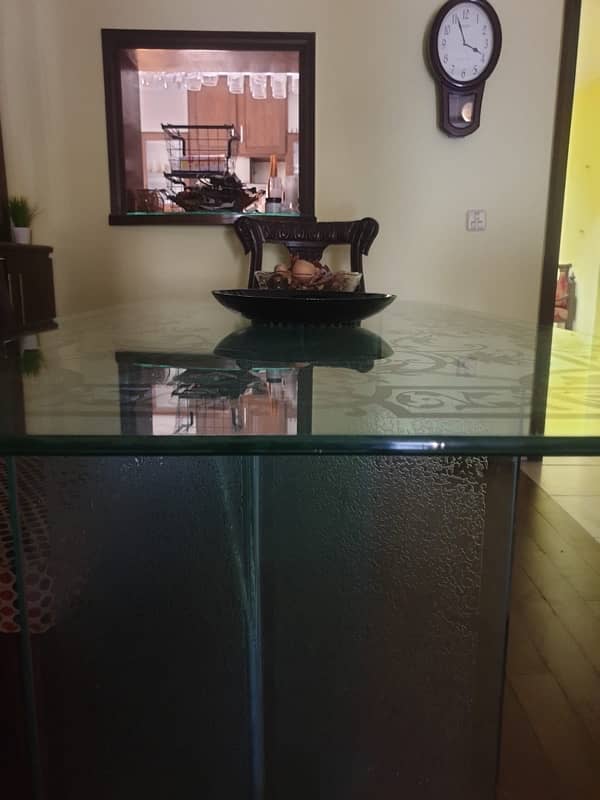 glass table and 6 chinioti chairs for sale 3