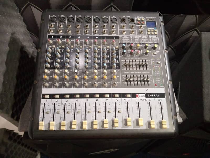 SP2 Pair with K-Audio Power Mixer 10channel with bluetooth mood 2