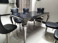 luxury dining table stainless steel