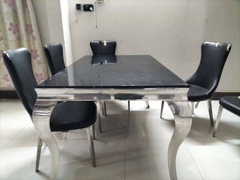 luxury dining table stainless steel 1