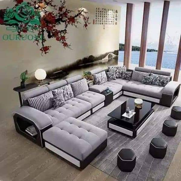 L shape sofa set and bedset special order par tayar karty hai 1