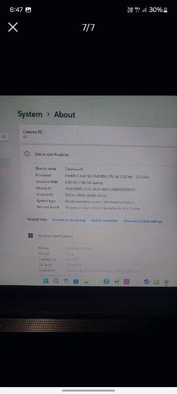 innjoo laptop core i3 ram 8 DDR rom 256 SSD 5