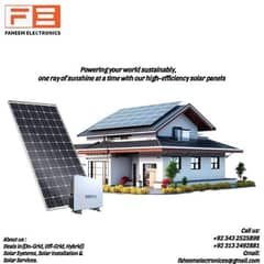 Solar panel , Solar Inverter , Panel Services , best price in Karachi.