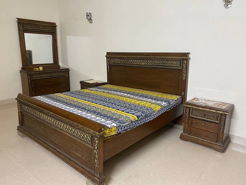 king sized bed set with dressing 2 side tables 1