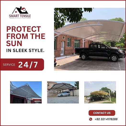 car shade/car parking shades/car tensile shades/car porch shade / shed 0