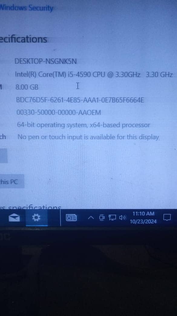 I5 4th Gen Processer with 128 gb SSD and 500 gb hardisk and 8 gb ram 2