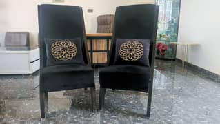 2 Pairs For Sale Heavy Weight Wood Velvet Dining Chairs A Plus