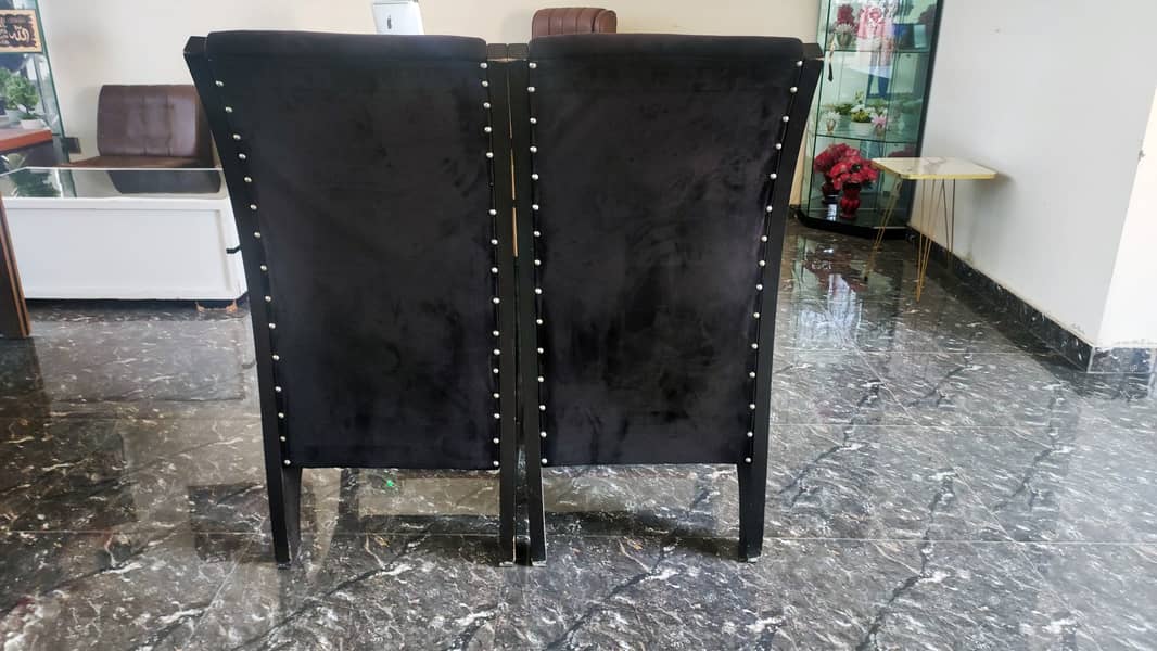 2 Pairs For Sale Heavy Weight Wood Velvet Dining Chairs A Plus 3