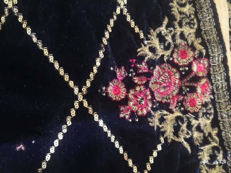 Embroidered Velvet shawl 0