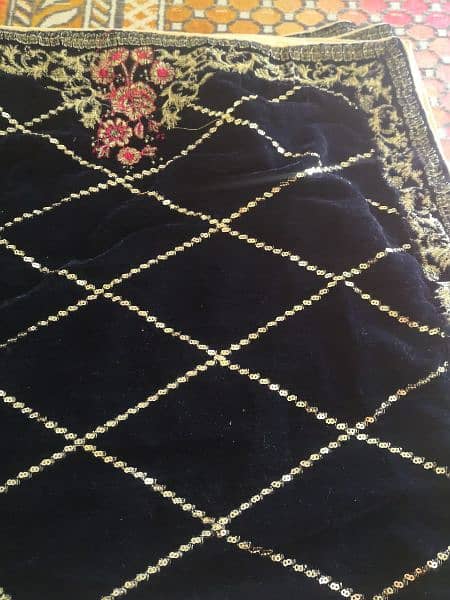 Embroidered Velvet shawl 1