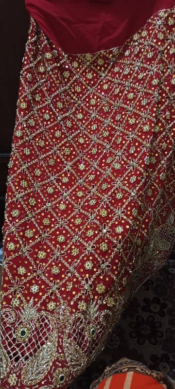 Bridal Gown for Barat in Red color 3