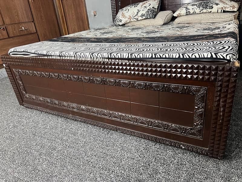 wooden double bed with sidetables 3