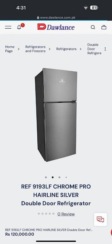 Dawlance double door refrigerator 0