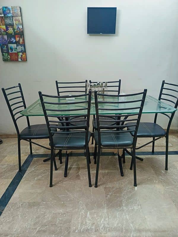 good condition 6 chairs dining tables available for sale 0