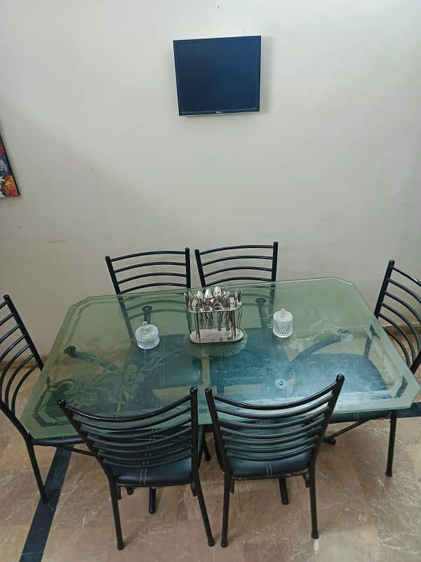 good condition 6 chairs dining tables available for sale 1