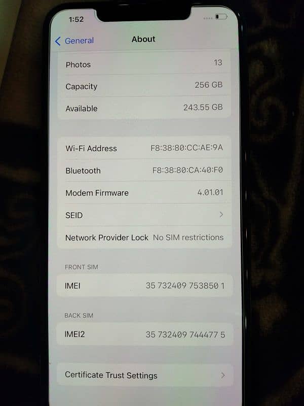 apple iPhone xs max  pta approved officially  256 gb 1