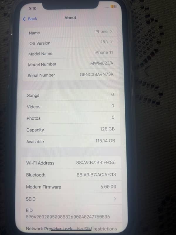 iphone 11 128 gb PTA Proved water packed 0