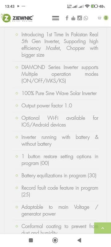 selling ziewnic 6.5 kB hybrid inverter like new. 1