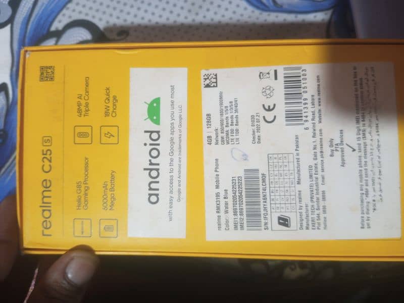 realme c25s. 4+128gb with box 4