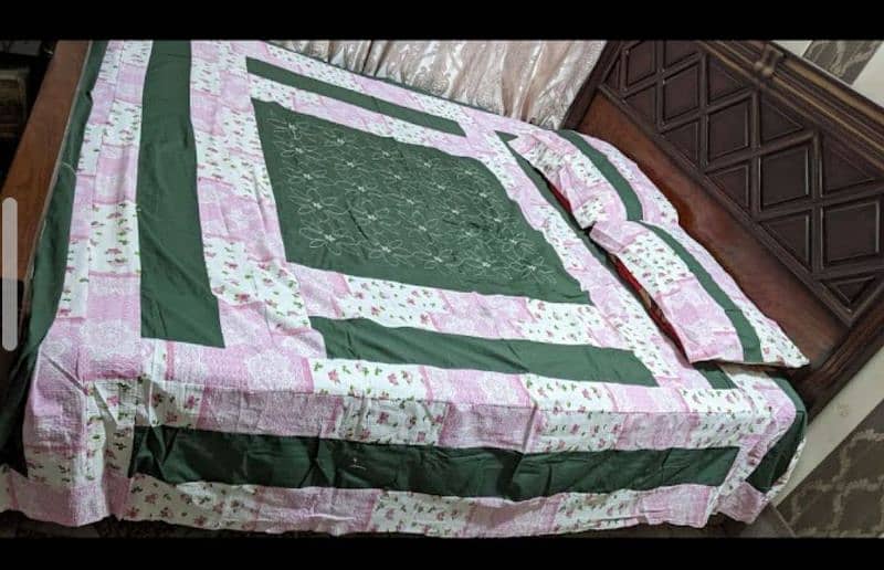 fectory wholesail price pach work dabal bed sheet 2 pilo 0